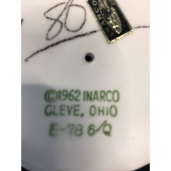 Vtg Inarco Japan Pedestal Planter Vase Cherub Holding Bowl White E-786/Q 7'' - Picture 9 of 10